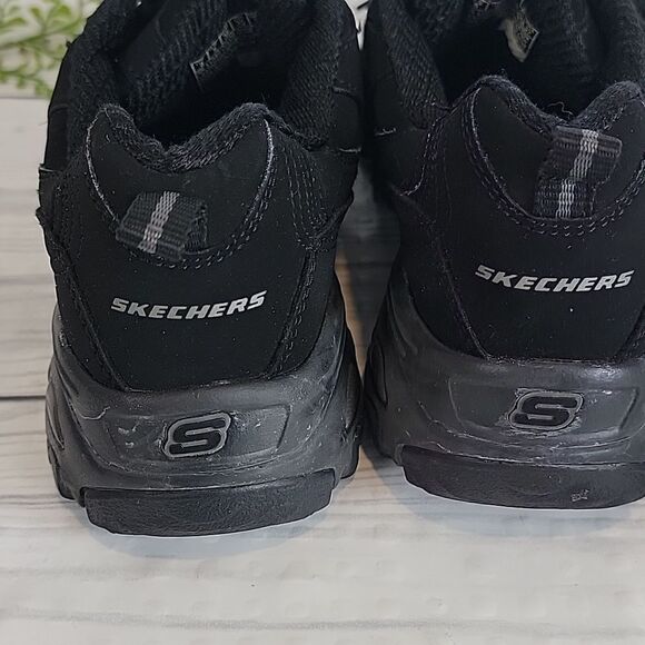 Skechers D'Lites Play On Shoe black leather Women's Size 8 - Picture 5 of 10